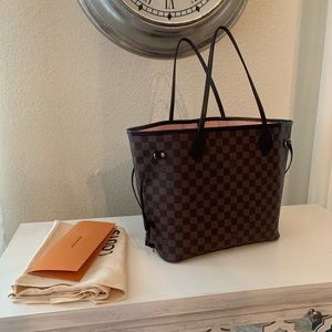 Louis Vuitton neverfull mm tote bag purse pink